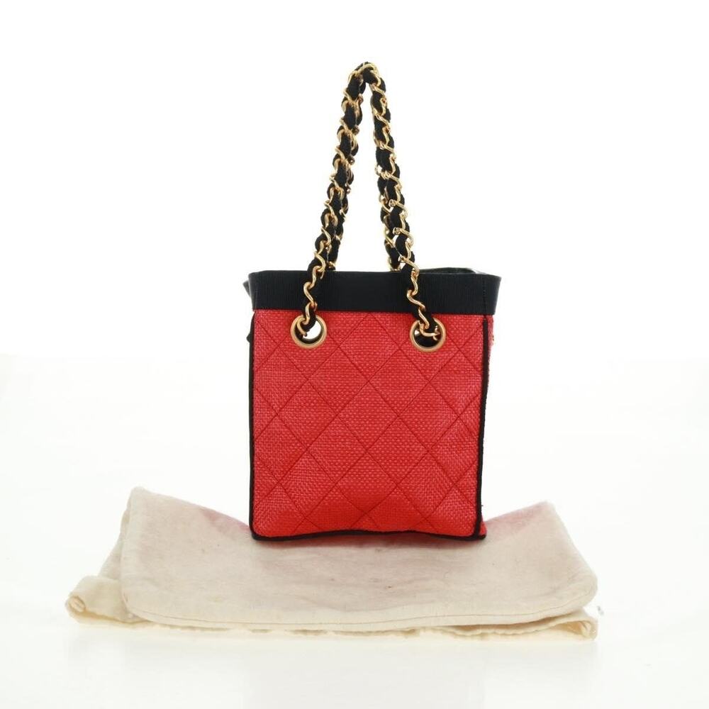 Chanel Raffia Chain Handbag Red - Picture 12 of 15